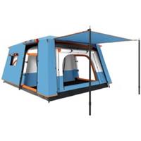 Outsunny 4-Man 2-Bedroom 3000mm Waterproof Camping Tent, Blue, Refurbished