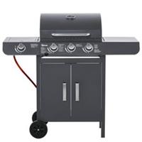 Outsunny 3+1 Burner Large Cooking Area Gas BBQ Grill, Grey, Refurbished