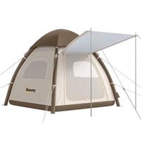 Outsunny 3-Man 3000mm Waterproof Inflatable Camping Tent, Cream, Refurbished