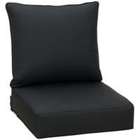 Outsunny Outdoor Seat & Back Deep Chair Cushion Set, Black, Refurbished