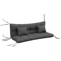 Outsunny Outdoor Seat & Back Cushion with Pillows, Charcoal Grey, Used