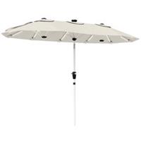 Outsunny 3m Double-Sided Solar Light Garden Parasol, Cream White, Refurbished