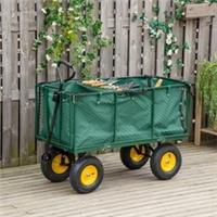 Outsunny Heavy Duty Garden Cart Truck Trolley Wheelbarrow Trailer Refurbished