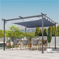 Outsunny 3.5x3.5m Pergola Metal Gazebo Backyard Porch Awning Canopy Refurbished
