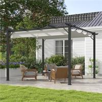 Outsunny 3x3(m) Pergola Gazebo Sun Shade Shelter Aluminium Canopy Refurbished