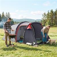 Outsunny 3 Man Camping Tent w/ 2 Rooms Porch Vents Weather-Resistant Refurbished