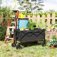 Outsunny 160L Folding Trolley Cart w/ Adjustable Handle, Refurbished