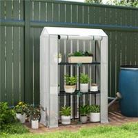 Outsunny 3 Tier Mini Greenhouse with PE Cover, Roll-Up Door Refurbished