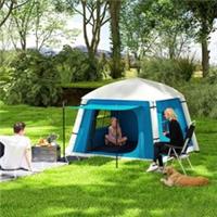 Outsunny Inflatable Camping Tent, 2 Man Tent, Light Blue, Refurbished