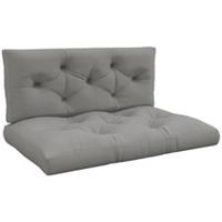 Outsunny 2PCS Outdoor Pallet Seat & Back Cushions, Light Grey, Refurbished