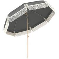 Outsunny 1.7m Portable Adjustable Height Beach Parasol, Grey, Used