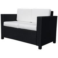 Outsunny Rattan Wicker 2-seat Sofa Loveseat Padded Garden Furniture Refurbished