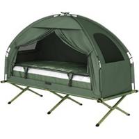 Outdoor 1 Person Folding Dome Tent Hiking Camping Bed Cot W/ Sleeping Bag New