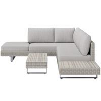 Outsunny 3pc Rattan Wicker Sofa Set with Tea Table & Cushions, Refurbished
