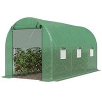 Outsunny 4x2x2 m Polytunnel Greenhouse with Roll-up Door & 6 Windows Refurbished
