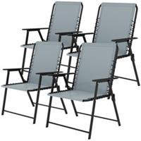 Outsunny Folding Garden Chairs, Outdoor Chairs Set of 4, Refurbished