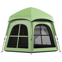 Outsunny 3-4 Person 3000mm Waterproof Pop Up Tent, Green, Refurbished