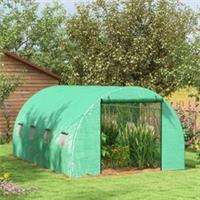 Outsunny Polytunnel Green House with Sprinkler System, Wide Door Refurbished