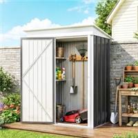 Outsunny Steel Garden Shed, Small Lean-to Shed for Bike, 5x3 ft Refurbished