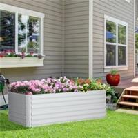 (180 x 90 x 59 cm, Light Grey) Outsunny Galvanised Raised Bed Refurbished