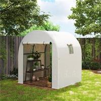 Outsunny 1.8x1.8x2m Polytunnel Greenhouse w/ Doors & Mesh Windows Refurbished