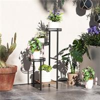 Outsunny 4 Tiered Plant Pot Stand, Metal Plant Shelf for Living Room Refurbished