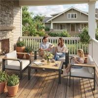 Outsunny 4 Seater Aluminium Garden Furniture Set w/ Olefin Cushions Refurbished