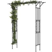 Outsunny 18040215cm Rose‑Arch Metal Garden Trellis Archway, Black, Refurbished