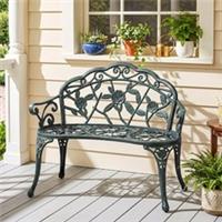 Outsunny Garden Bench Porch Park Seat Vintage Rose Style Cast Refurbished
