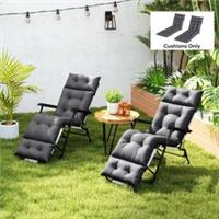 Outsunny Garden Lounge Chair Cushions Set of 2, 220gsm Fabric Refurbished
