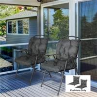 Outsunny Set of 2 Chair Cushions Seat Pad for Outdoor & Indoor Use Refurbished