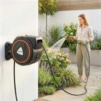 Outsunny 23+2m Retractable Hose Reel Wall Mounted w/ Auto Retraction Refurbished