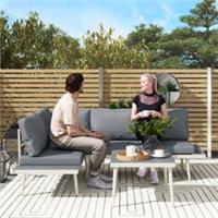 Outsunny 3 Piece Garden Furniture Set w/ 5-Level Adjustable Lounger Refurbished