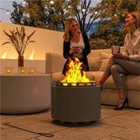 Outsunny 48.5cm Smokeless Wood Burning Firepit Metal Fire Pit, Refurbished