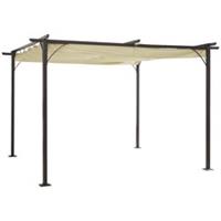 Outsunny Pergola Metal Backyard Porch Awning Retractable Canopy, Refurbished
