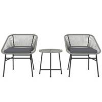 Outsunny Rattan Bistro Balcony Furniture Set With Cushion, Refurbished