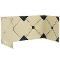 Outsunny Pop-Up Camping Windbreak Hub Frame Wind Blocker Khaki, Refurbished
