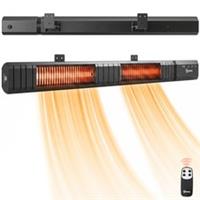 Outsunny 3000 W Electric Infrared Patio Heater Wall Mounted, Black