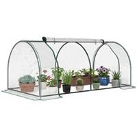Outsunny Tunnel Greenhouse Grow House Steel Frame PVC Clear 200x100x80 cm