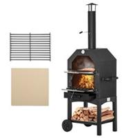 Outsunny Charcoal Tall Ovan Pizza Maker BBQ Grill Outdoor Picnic w/ Thermometer