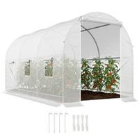 Outsunny Large Walk-in Greenhouse Poly Tunnel Galvanised Garden Plants Grow Tent