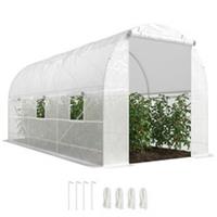 Outsunny 4.5 x 2M Walk-in Polytunnel Greenhouse for Garden, Galvanised Steel