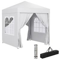 Outsunny 2x2m Garden Pop Up Gazebo Canopy Tent Marquee w/ Carry Bag, White