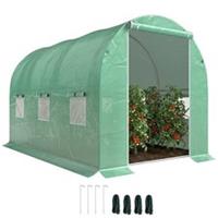 Outsunny Polytunnel Walk-in Garden Greenhouse with Zip Door and Windows 3 x 2M