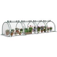 Outsunny Tunnel Greenhouse Steel Frame for Garden w/ Zipper Doors