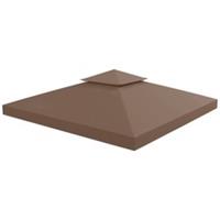 Outsunny 3(m) 2 Tier Garden Gazebo Top Cover Replacement Canopy Roof Coffee