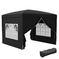Outsunny 3x3(m) Garden Pop Up Gazebo Canopy Marquee w/ Carry Bag, Black