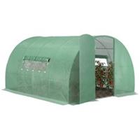 Outsunny 4 x 3M Walk-in Garden Polytunnel Greenhouse Galvanised Steel W/ Door