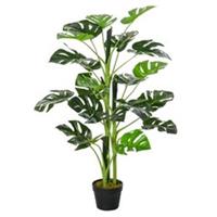 Outsunny 100cm/3.3FT Artificial Monstera Tree Fake Plant in Pot Indoor