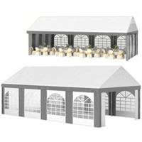 Outsunny 8 x 4m Party Tent, Marquee Gazebo with Sides, Windows and Double Doors